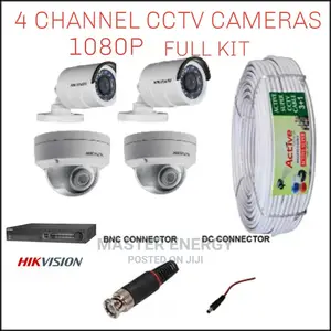 4 Channel 1080p CCTV Cameras Hikvision Full Kit