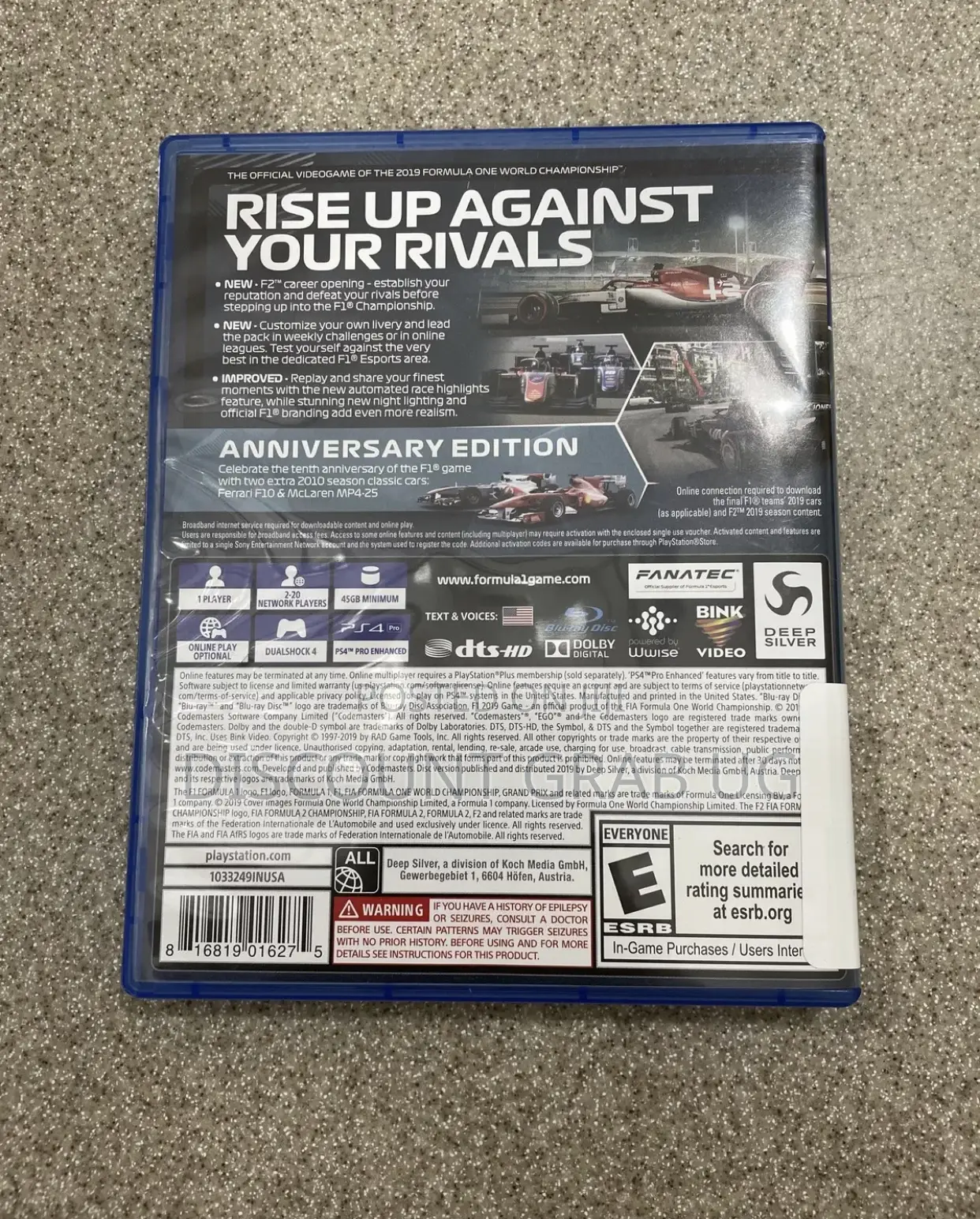 F1 2019 Ps4 Game Disc