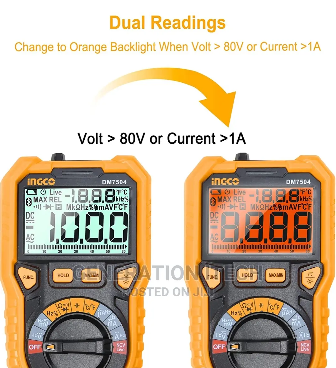 Ingco Digital Multimeter-Measures AC DC - Double Fused