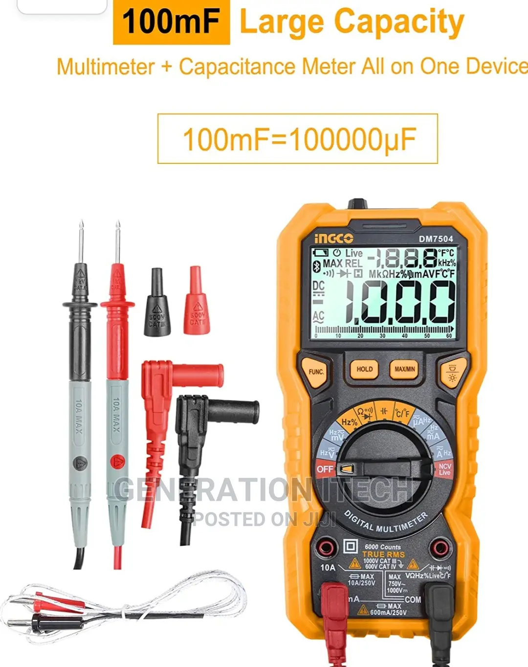 Ingco Digital Multimeter-Measures AC DC - Double Fused