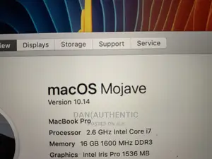 Laptop Apple MacBook Pro 2014 16GB Intel Core I7 SSD 256GB