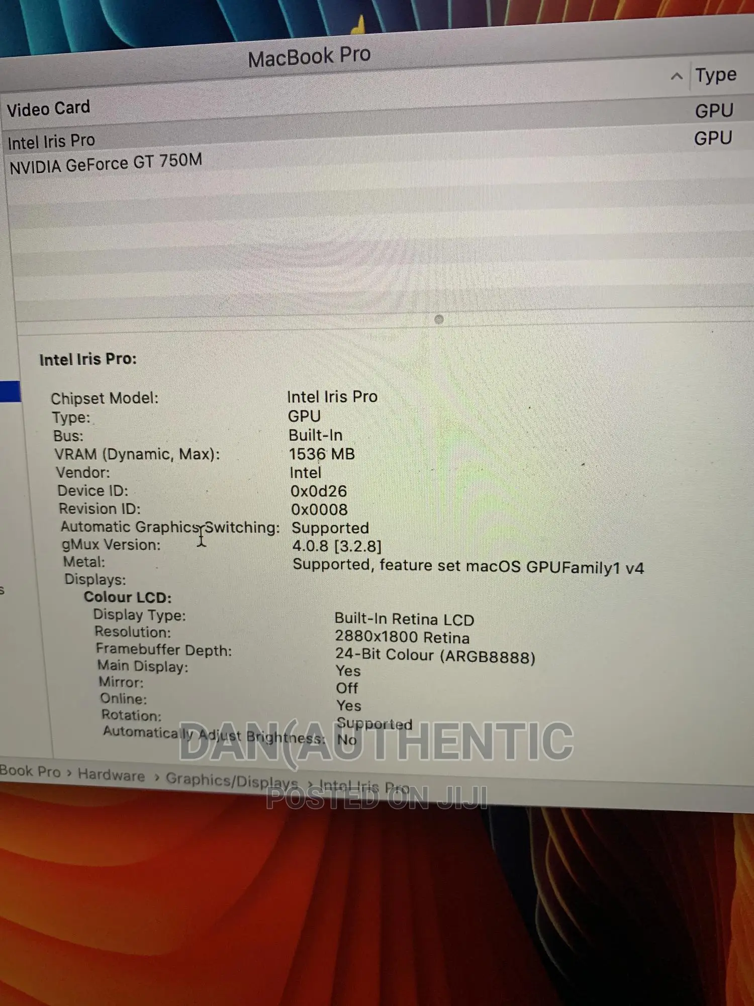 Laptop Apple MacBook Pro 2014 16GB Intel Core I7 SSD 256GB