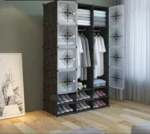 Heavy Duty 3 Columns Plastic Wardrobe