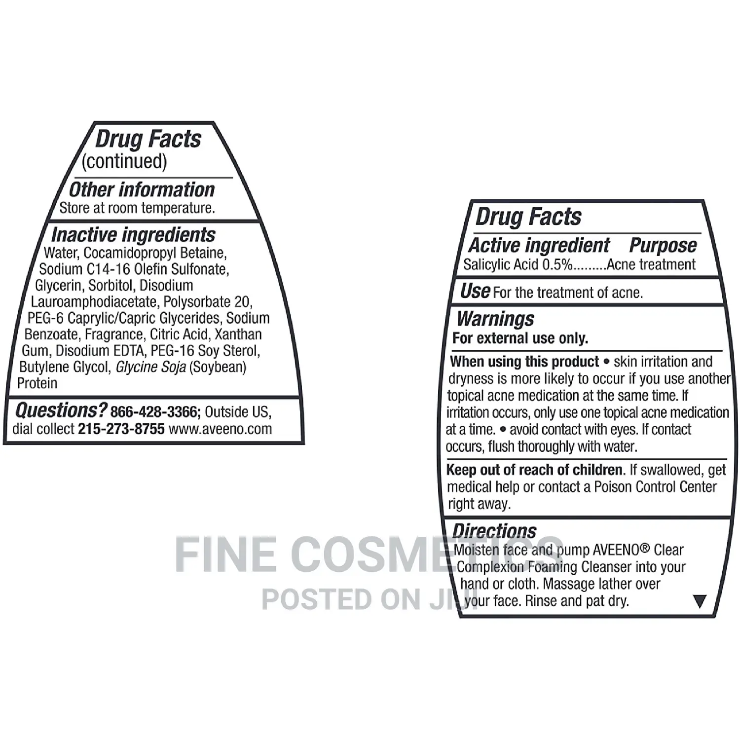 ORIGINAL Aveeno Clear Complexion, Foaming Cleanser