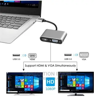 USB 3.0 to HDMI + VGA Adapter for Windows 7/810