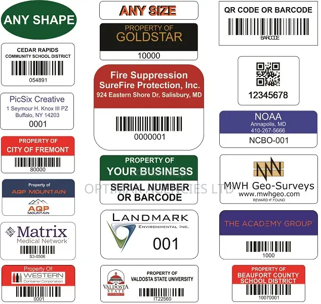 Asset Tags and Labels With Barcodes