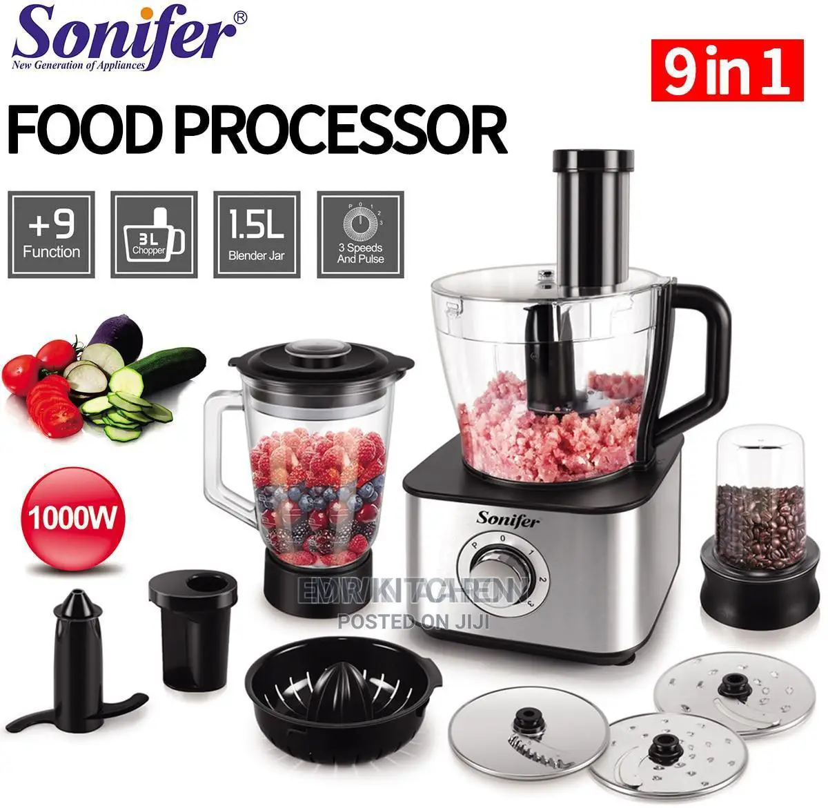 Sonifer 9 in 1 Food Processor