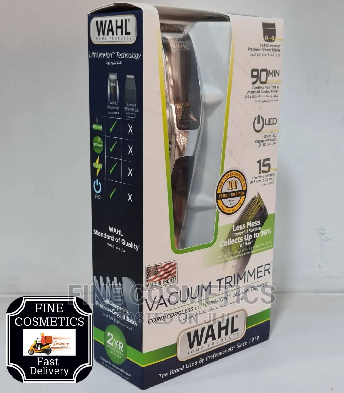 WAHL Vacuum Hair Trimmer Rechargeable Home Shaving Tools