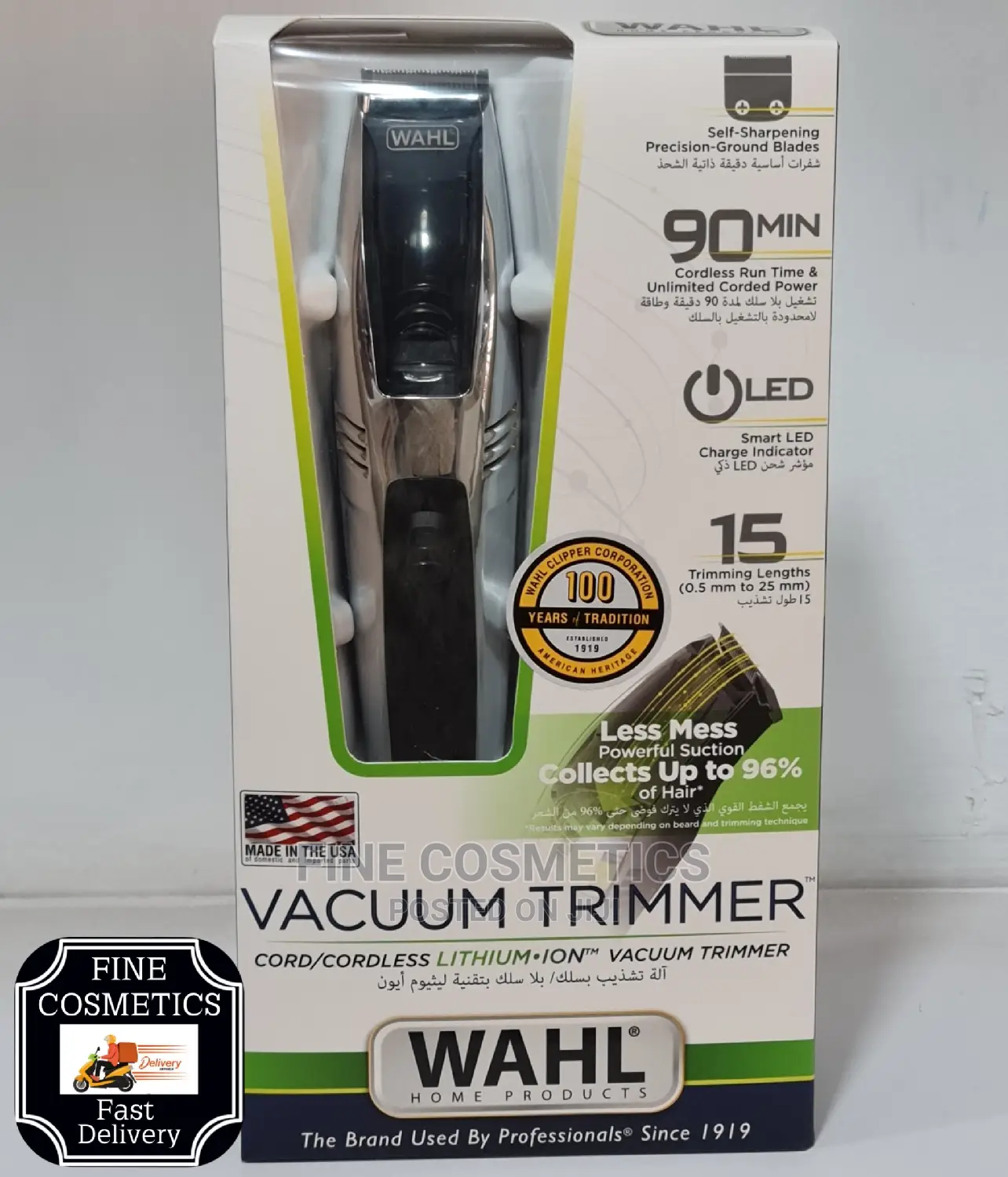 WAHL Vacuum Hair Trimmer Rechargeable Home Shaving Tools