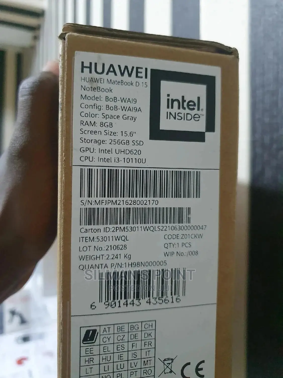 New Laptop Huawei Matebook D 15 8GB Intel Core I3 SSD 256GB