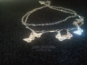 Stainless Double Anklets With Butterflies
