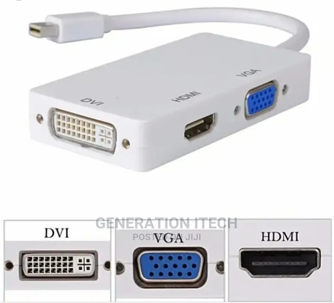 Mini Display Port (Thunderbolt) To Hdmi, Vga DVI Adapter