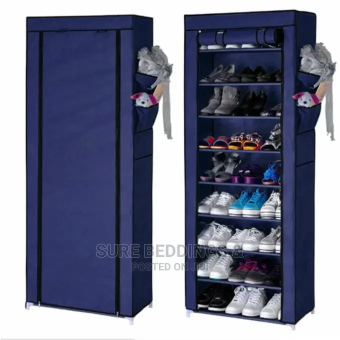 Portable Dust Proof Metalic Frame Shoe Rack
