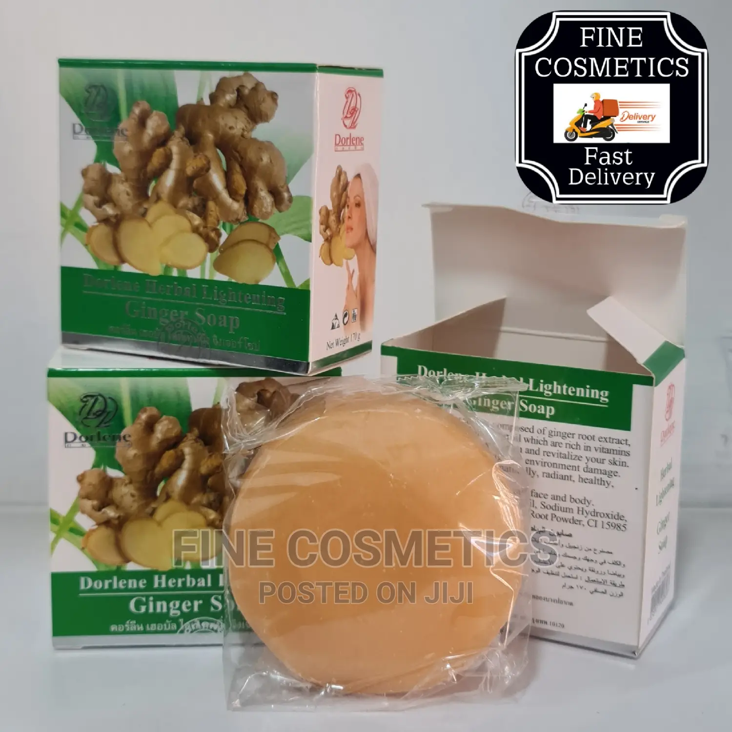 3pcs Original Dorlene Natural Herbal Lightening Ginger Soap