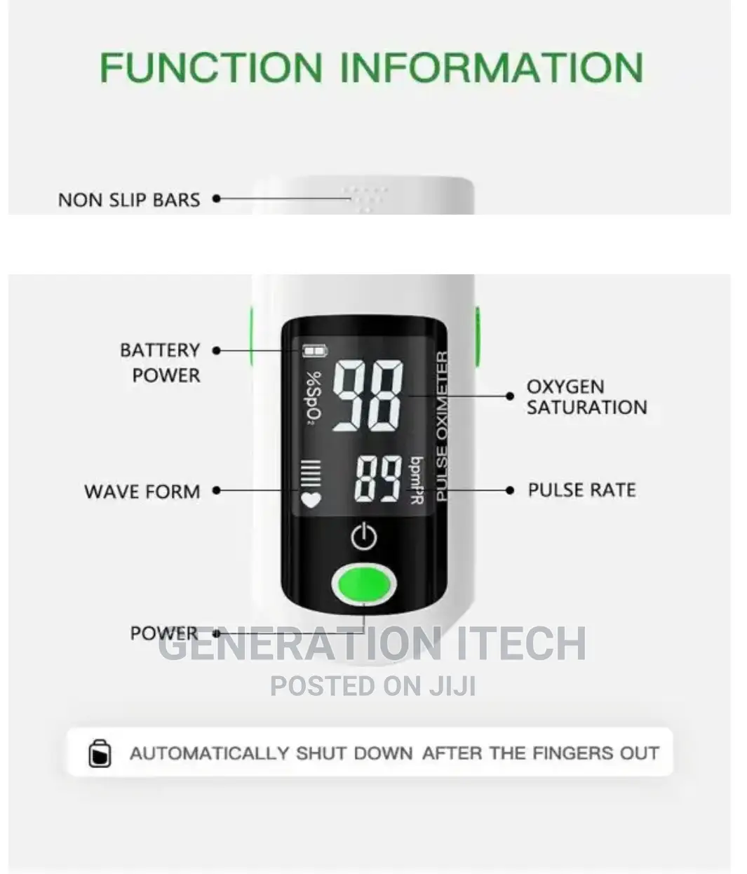 Finger Pulse Oximeter- PR, SPO2 Monitoring