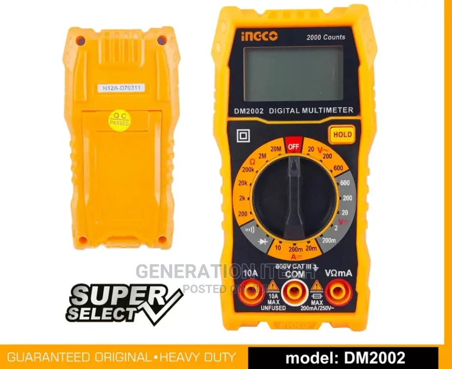 Ingco Digital Multimeter Tester Cat.Iii 600V Dm2002