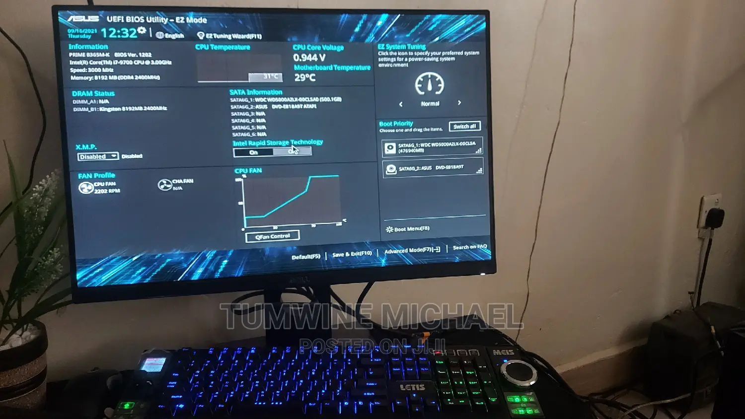 New Desktop Computer Asus TUF Gaming FX10CP 8GB Intel Core I7 HDD 1T