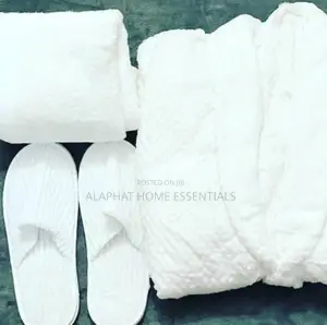 A Set of Bathrobe, Towel and House Sandles