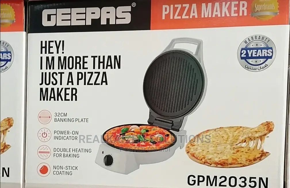 Geepas Non-Stick Double Heat Pizza Maker 1800W