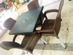 Set of Restaurant Table and Four Chairs