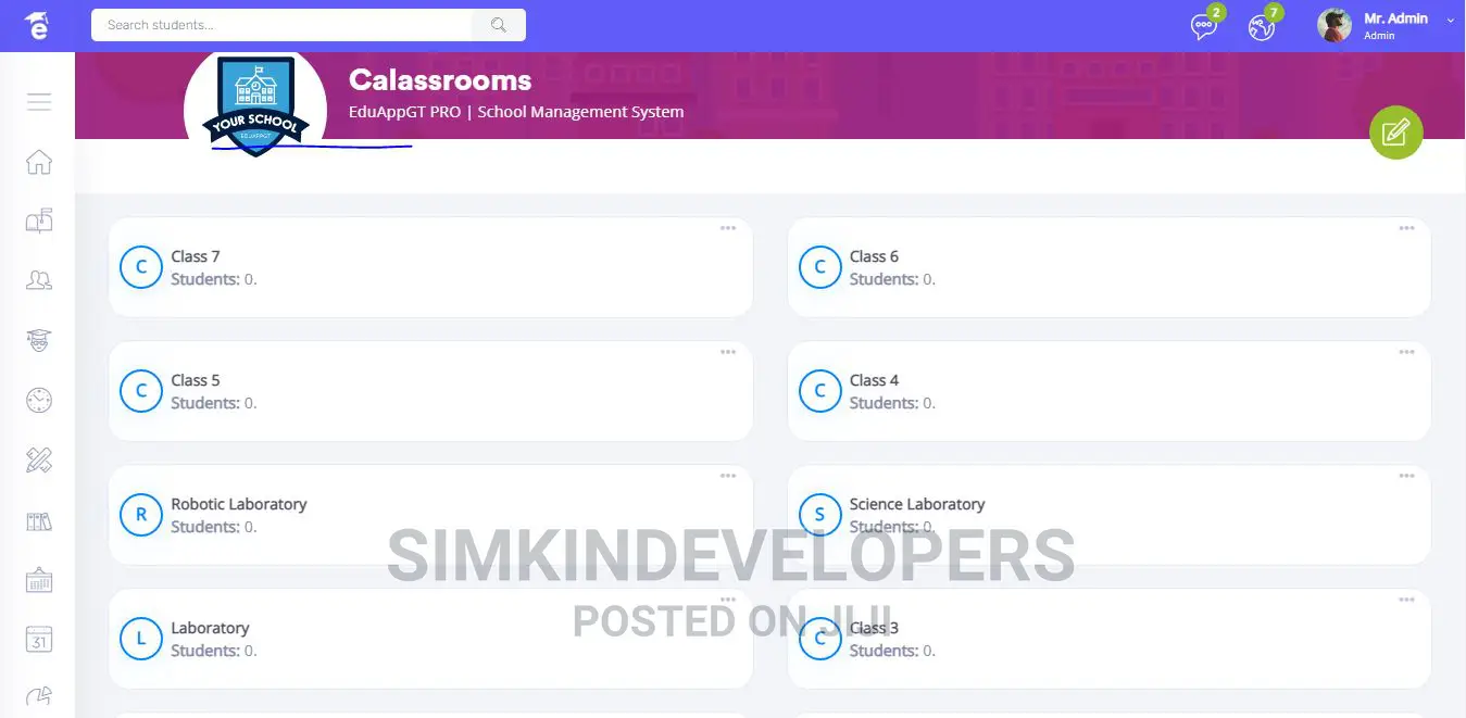 School Management School With ZOOM Class Support