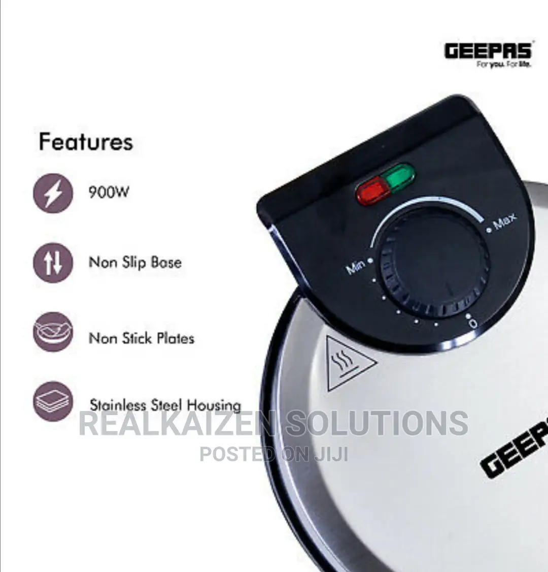 Geepas Electric Non Stick Chapati Maker 900W