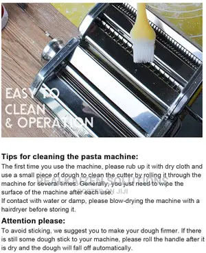 SHULE Stainless Steel Hand Crank Spaghetti Pasta Roll Maker