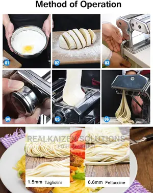 SHULE Stainless Steel Hand Crank Spaghetti Pasta Roll Maker