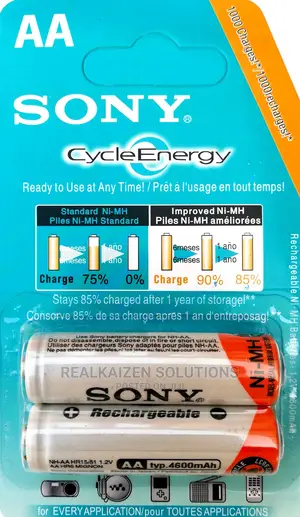 Sony Cycle Energy AA Rechargeable Batteries 4600mah
