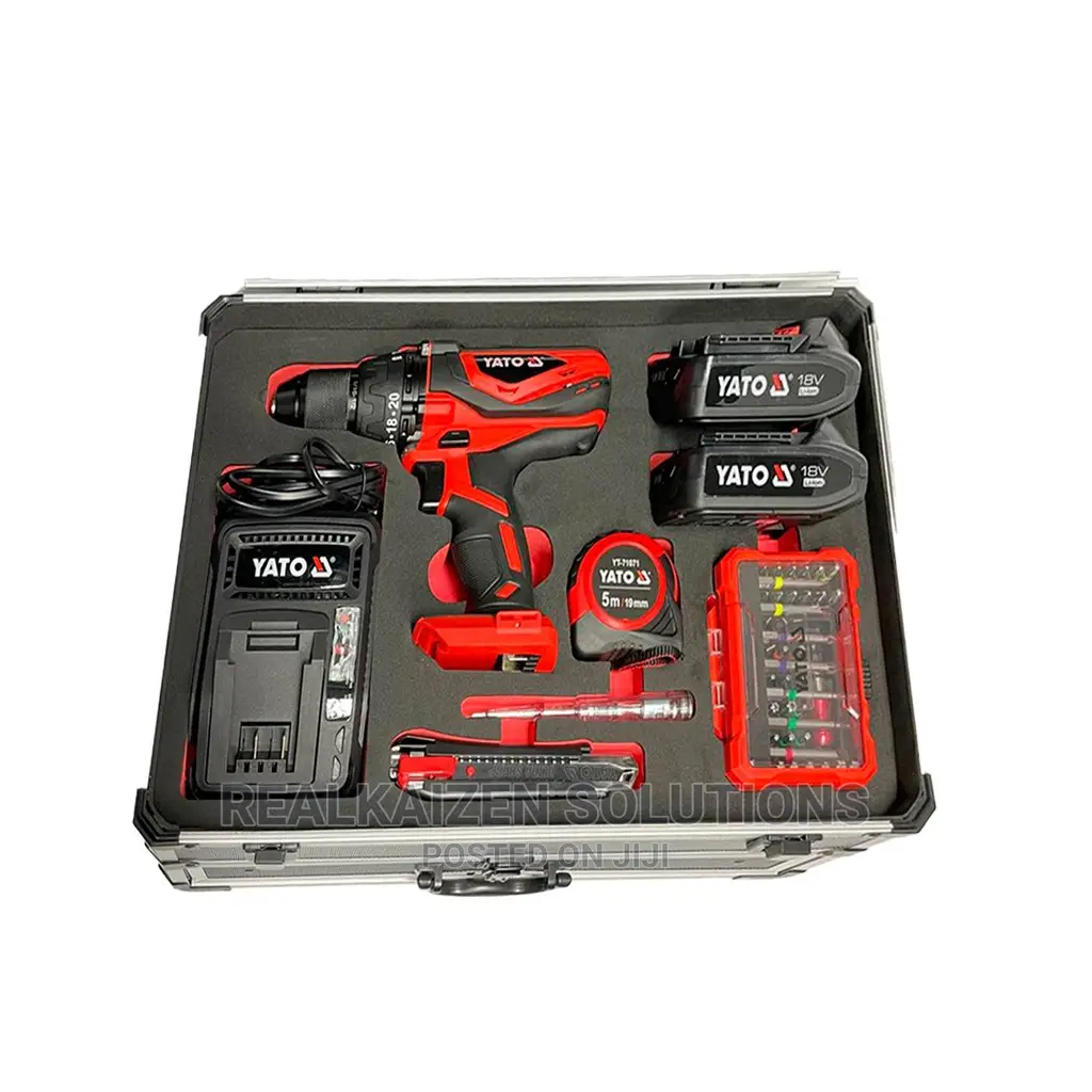 Poland YATO Premium Cordless Drill 2 Battery Bits Set Box