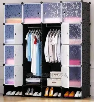 Stylish 4 Columns Plastic Wardrobe