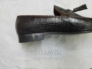 Italian Brown Faux Leather Shoes for Men