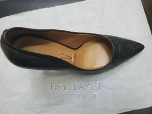 Pure Black Leather High Heels. Made in Brazil