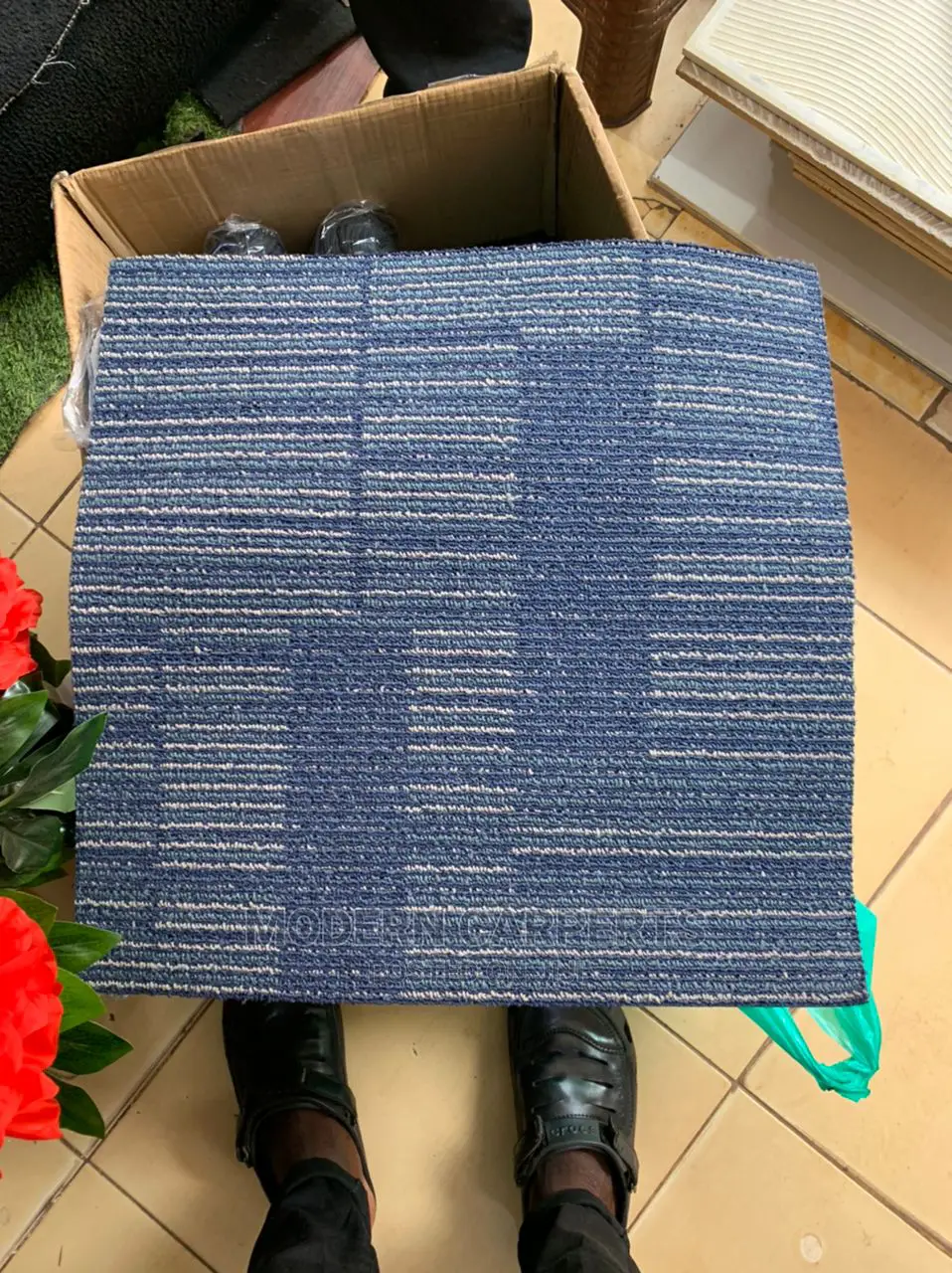 Modern Pvc Wollen Tile Carpets