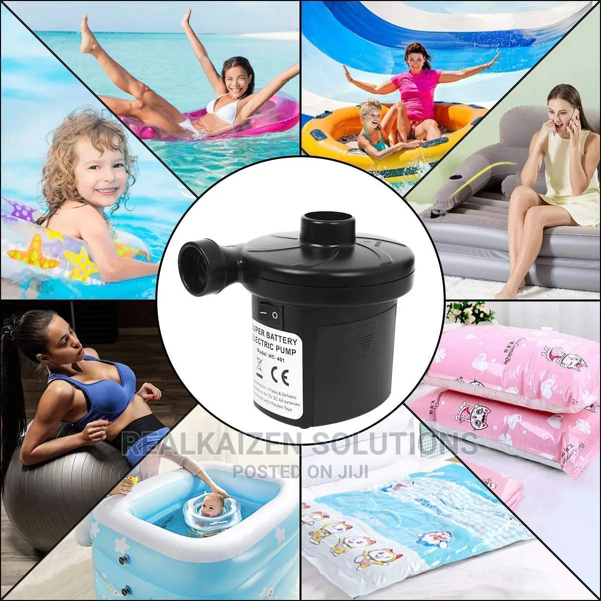 Electric Battery Powered 3 Nozzle Portable Air Pump