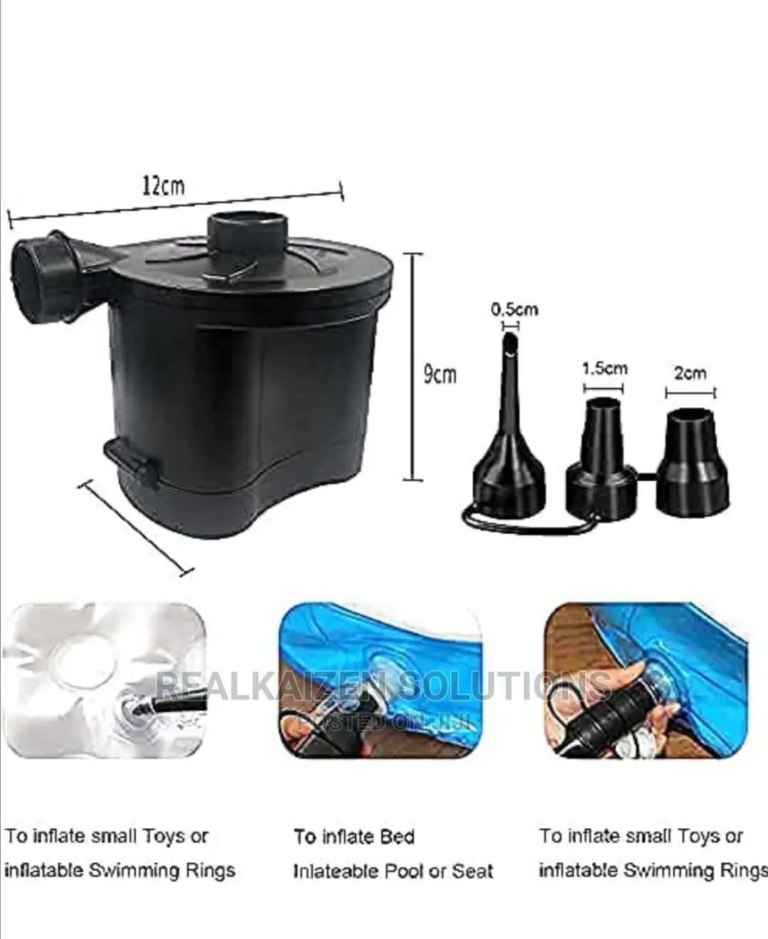 Electric Battery Powered 3 Nozzle Portable Air Pump