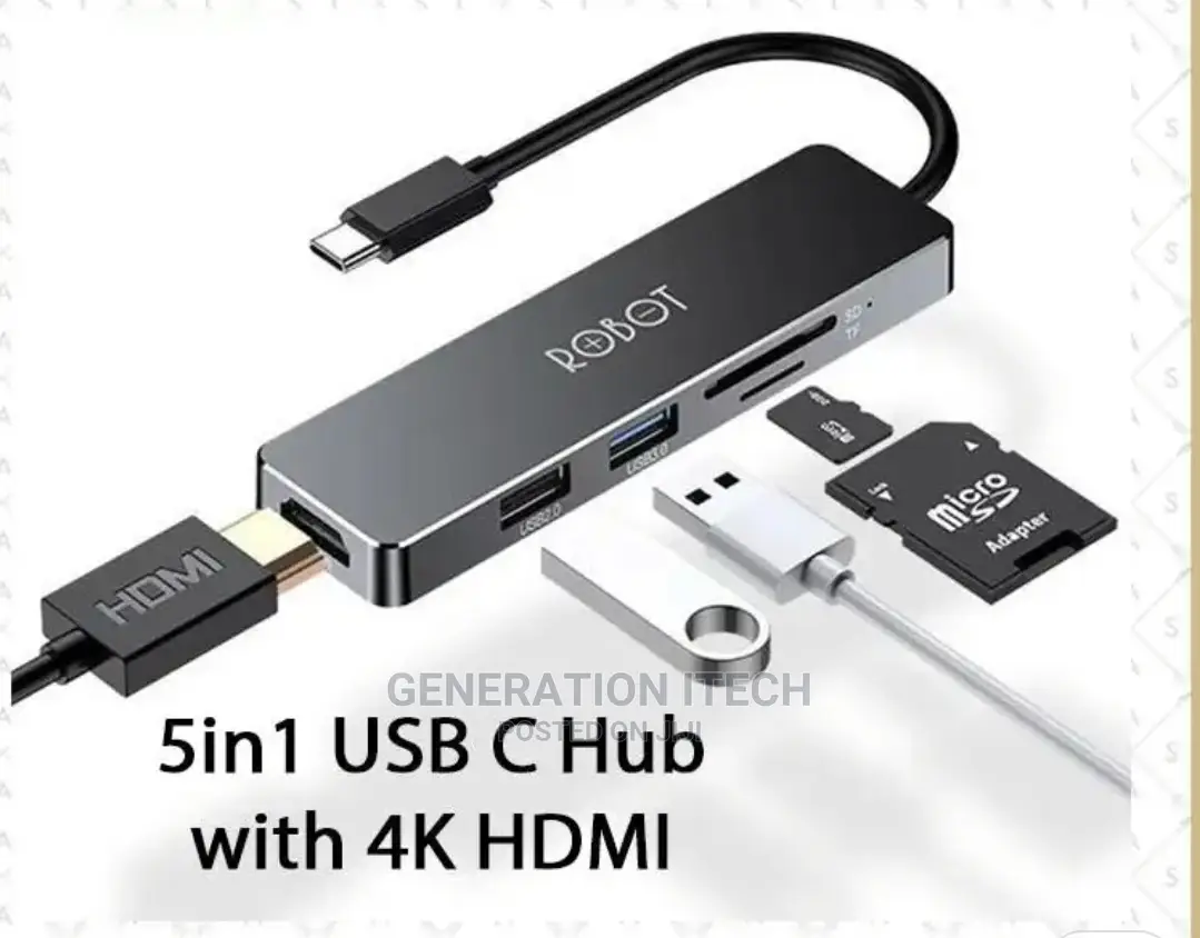 Robot Usb - Type C - 5 in 1 Hub - Hdmi 4k, Usb , Sd and Tf