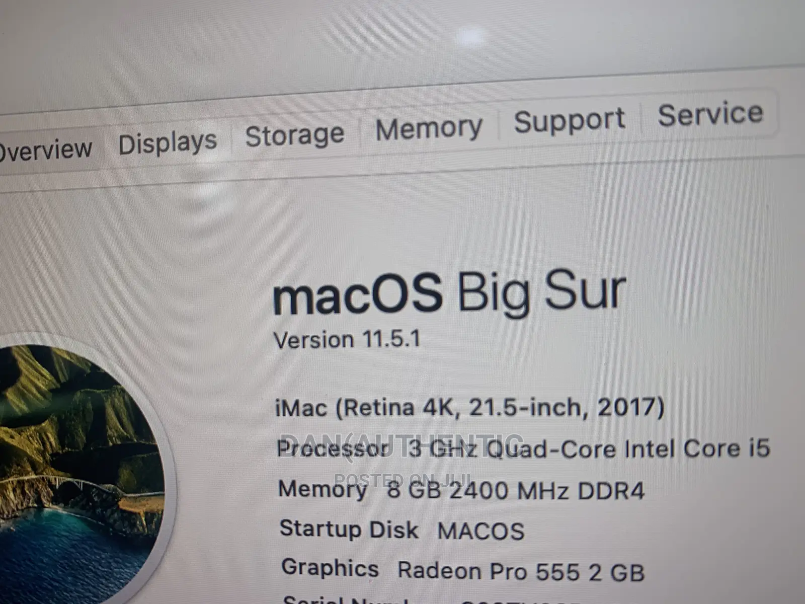 Desktop Computer Apple iMac 8GB Intel Core I5 HDD 1T