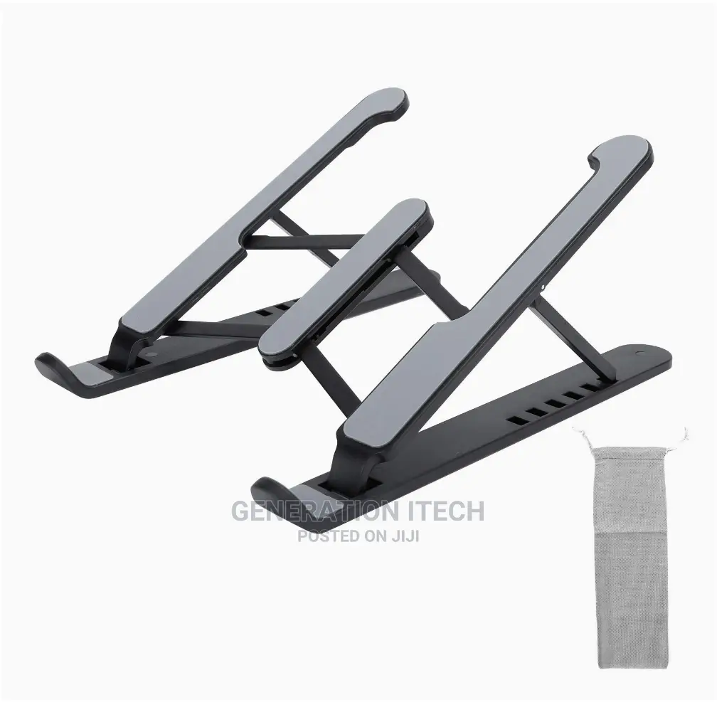 Multi Position Foldable Laptop Stand- Cooling Pads - Black