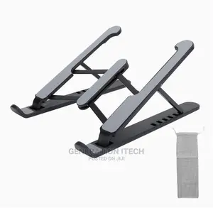 Multi Position Foldable Laptop Stand- Cooling Pads - Black