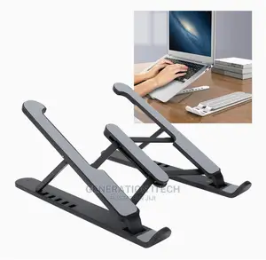 Multi Position Foldable Laptop Stand- Cooling Pads - Black