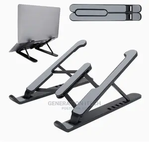 Multi Position Foldable Laptop Stand- Cooling Pads - Black