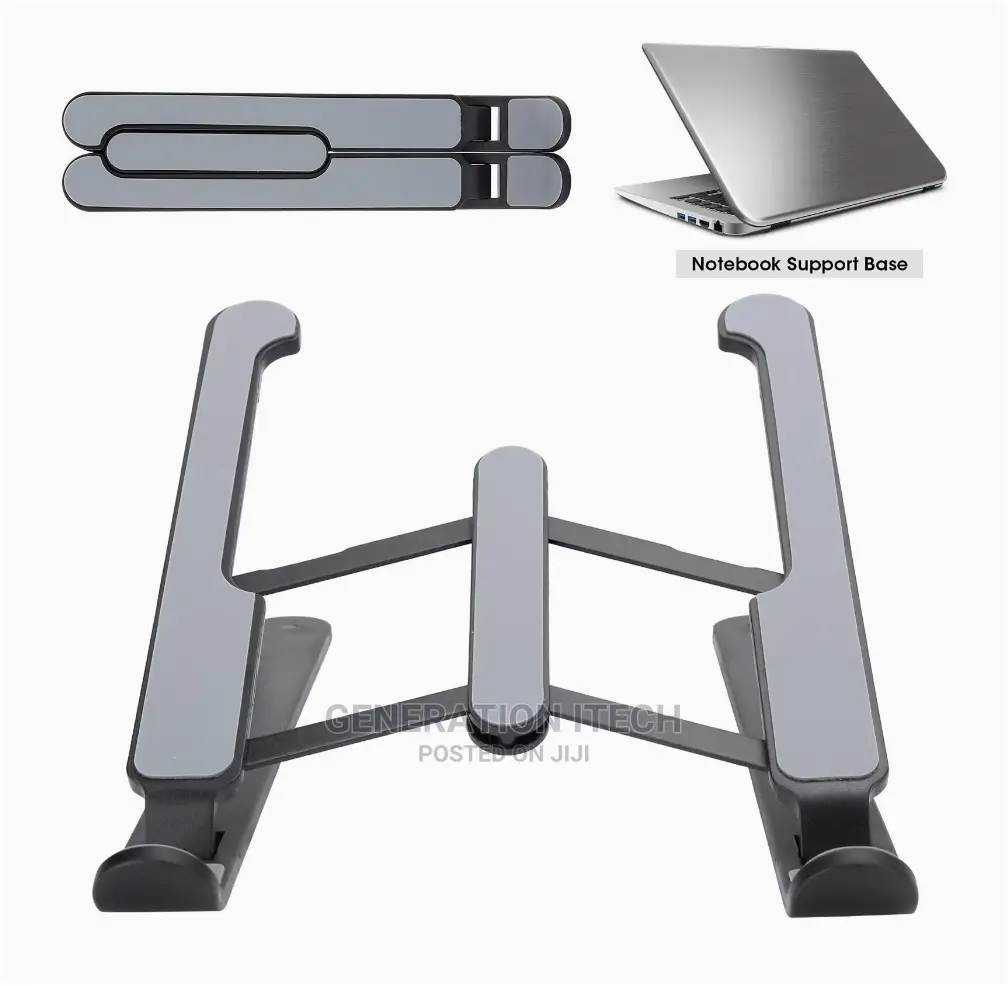 Multi Position Foldable Laptop Stand- Cooling Pads - Black