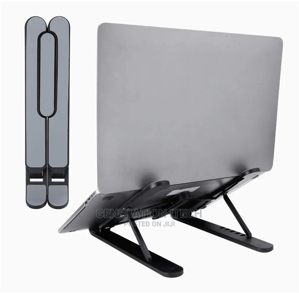 Multi Position Foldable Laptop Stand- Cooling Pads - Black