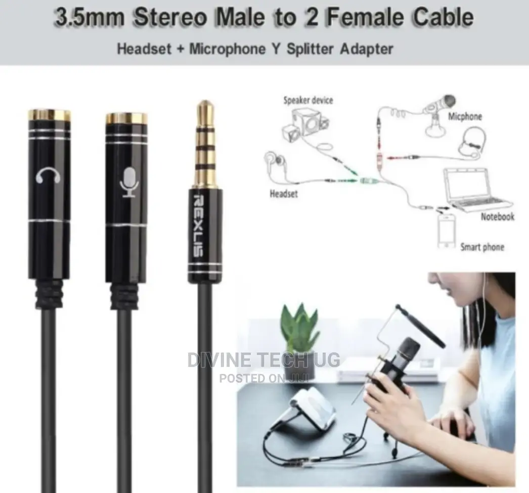 3.5mm Jack to Headphone Microphone Y Splitter