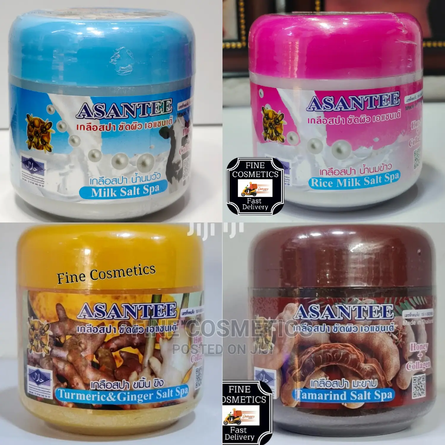 ORIGINAL Asantee Spa Salt Exfoliating Face and Body Scrubs