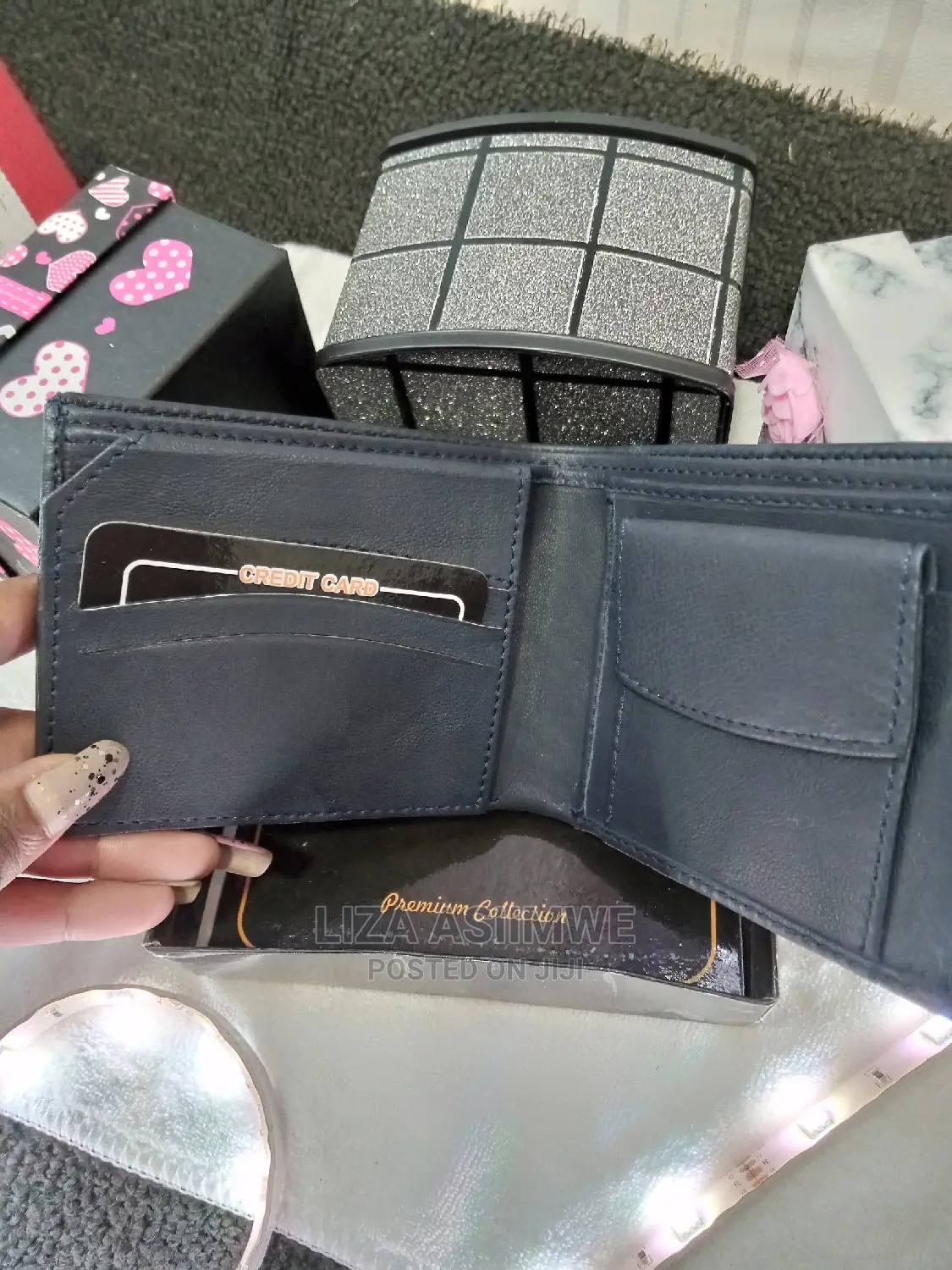 Genuine Leather Wallets Available (Navy Blue)