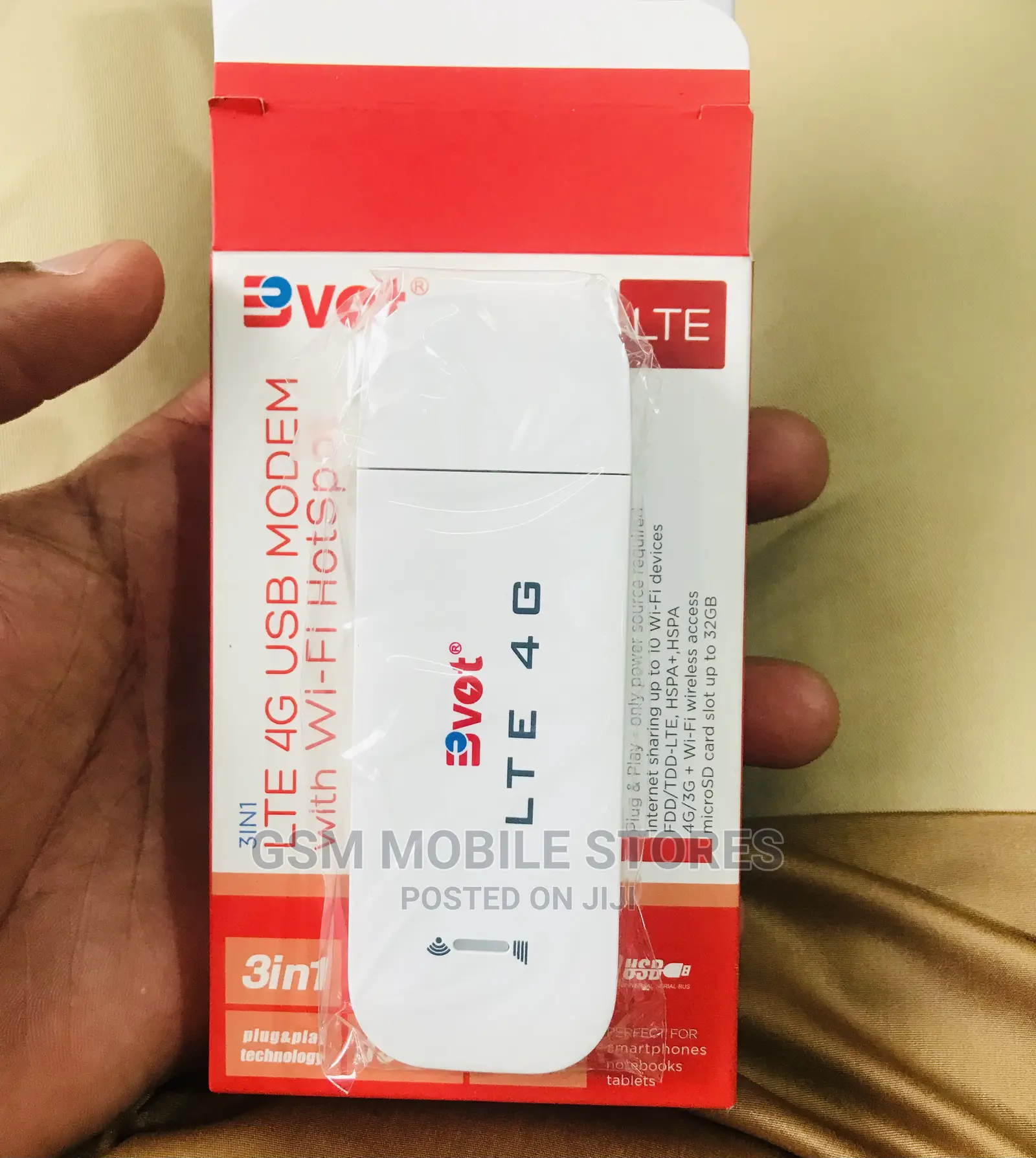 BVOT Universal 3-In-1 4G LTE USB Modem With Wi-Fi Hotspot