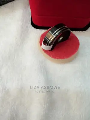 Black and Silver Stainless Steel Rings