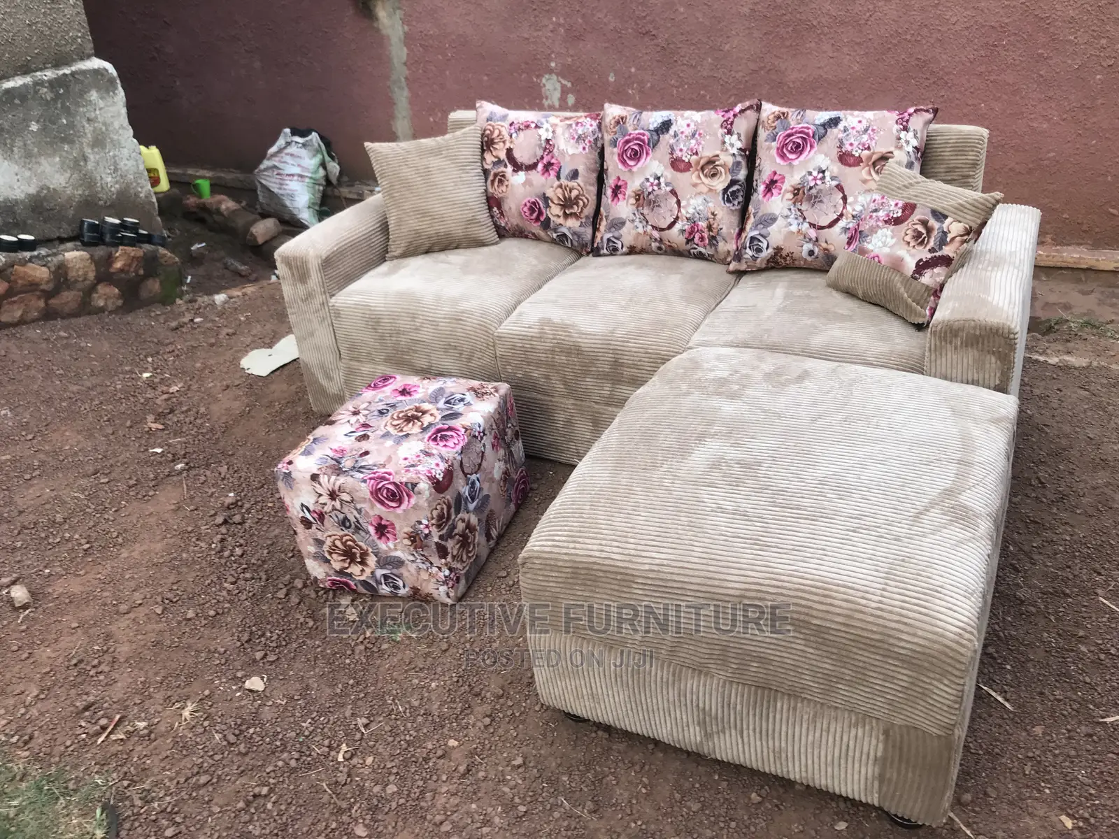Mini L Cream Sofa